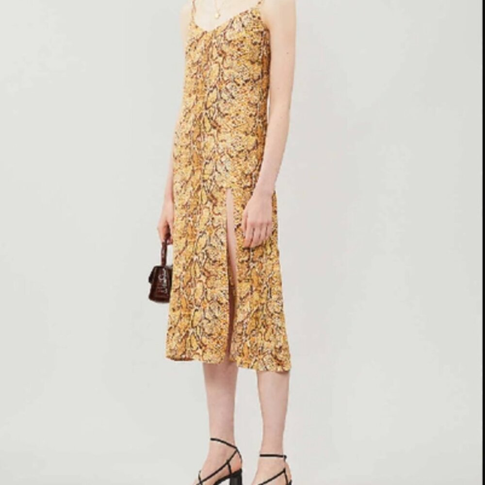 Reformation Boa Snake Crimini Midi Slip Dress 0